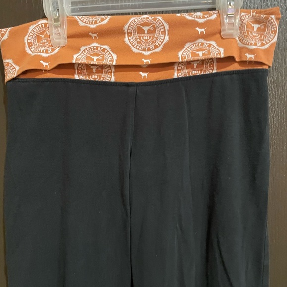 PINK Victoria's Secret Black and Orange UT women’s collegiate flare yoga Pants - Picture 2 of 5